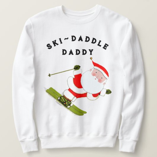 Grappige Sneeuw Skiën Kerstmis Trui (Design voorkant)