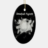 Grappige Sneeuwbalgevecht Kerst Ornament (Rechts)