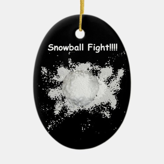 Grappige Sneeuwbalgevecht Kerst Ornament (Voorkant)