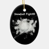 Grappige Sneeuwbalgevecht Kerst Ornament (Achterkant)
