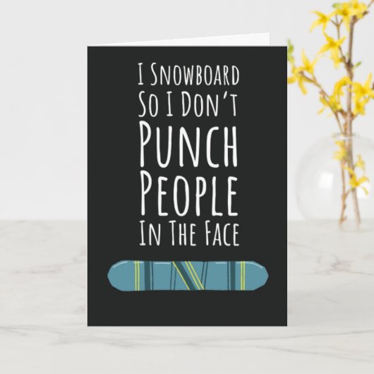 Grappige Sneeuwboard Kaarten Snowboarden Winterspo (Gele Bloem)