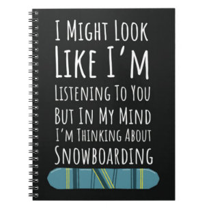 Grappige sneeuwboardcadeaus voor hem Sneeuwboardhu Notitieboek
