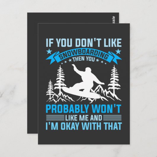 grappige sneeuwboarduitspraken voor enthousiasteli briefkaart (Voorkant / Achterkant)