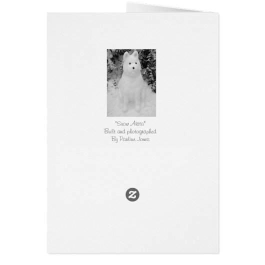 Grappige sneeuwhond sneeuwpop voor kerst (Achterkant)