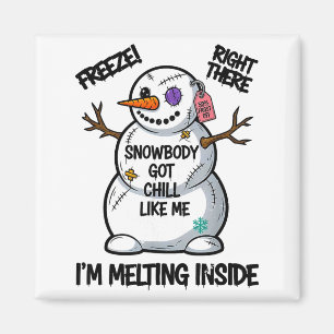 Grappige Sneeuwlichaam Heeft Koel Als Mijn Sneeuwm Magneet