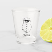 Grappige Sneeuwman Chillin 'Cheeky Sippers Humoris Shot Glas (Voorkant)