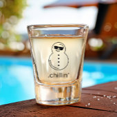 Grappige Sneeuwman Chillin 'Cheeky Sippers Humoris Shot Glas