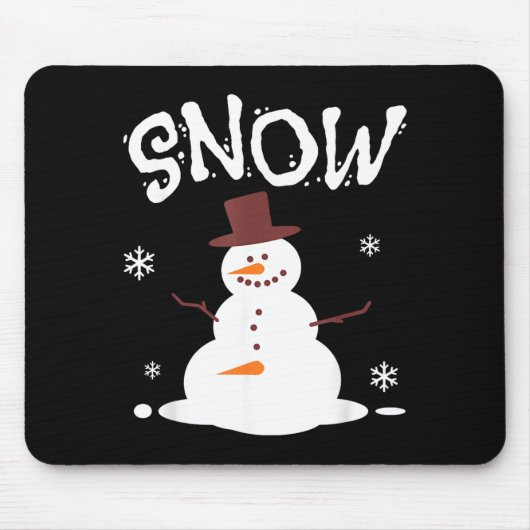 Grappige Sneeuwman En Sneeuwblazer Passend Koppel Muismat (Voorkant)