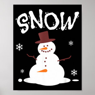 Grappige Sneeuwman En Sneeuwblazer Passend Koppel  Poster