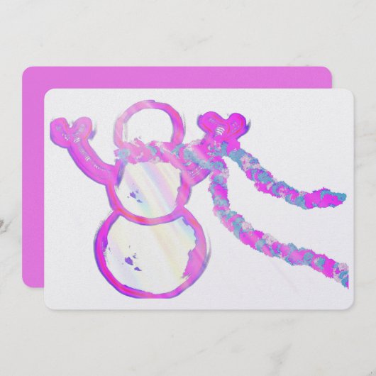 Grappige sneeuwman feestdagenkaart (Voorkant / Achterkant)