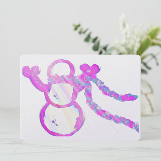 Grappige sneeuwman feestdagenkaart (Staand voorkant)