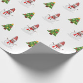 Grappige sneeuwman foto gezicht kerst inpakpapier (Hoek)