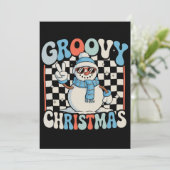 Grappige Sneeuwman Geruite Kerstmis Xmas Kinderen  Kaart (Staand voorkant)