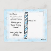 Grappige sneeuwman gooien sneeuwbal kerst briefkaart (Achterkant)