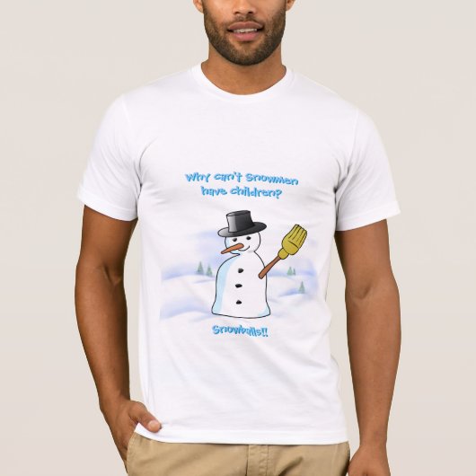 Grappige Sneeuwman Joke T-shirt (Voorkant)