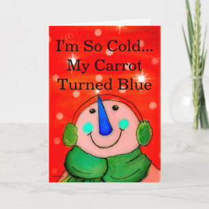Grappige Sneeuwman Kaart, Vakantie Groeten Kaart R