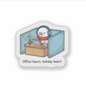 Grappige Sneeuwman Kantoorsticker – Vakantie Werk Sticker (Voorkant)