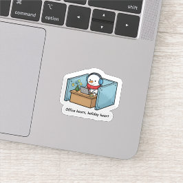 Grappige Sneeuwman Kantoorsticker – Vakantie Werk Sticker