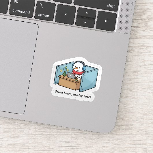Grappige Sneeuwman Kantoorsticker – Vakantie Werk Sticker (Detail)