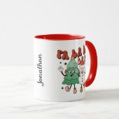 Grappige sneeuwman kerstboom Mok (Voorkant rechts)