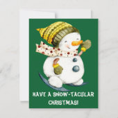 Grappige Sneeuwman Kerstkaart (Voorkant)