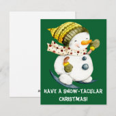 Grappige Sneeuwman Kerstkaart (Voorkant / Achterkant)