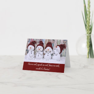 Grappige Sneeuwman Kerstkaart Kaart