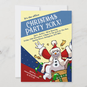 Grappige Sneeuwman Kerstman Kerstfeest Voeg het Ja Kaart