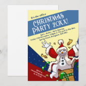 Grappige Sneeuwman Kerstman Kerstfeest Voeg het Ja Kaart (Voorkant / Achterkant)