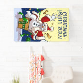 Grappige Sneeuwman Kerstman Kerstfeest Voeg het Ja Spandoek (Insitu)
