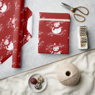 "Grappige Sneeuwman" Kerstthema Cadeaupapier