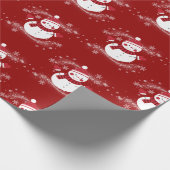 "Grappige Sneeuwman" Kerstthema Cadeaupapier (Hoek)