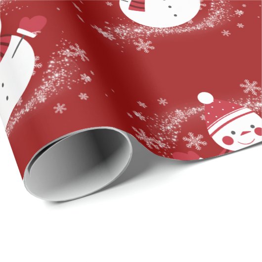 "Grappige Sneeuwman" Kerstthema Cadeaupapier (Rol Hoek)