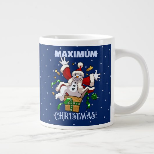 Grappige Sneeuwman Maximaal Kerst Surprise Cartoon Grote Koffiekop (Rechts)