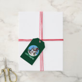 Grappige Sneeuwman Prettig Kerstfeest! Skiën Carto Cadeaulabel (Met Touw)