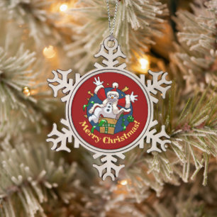 Grappige Sneeuwman Prettig Kerstmis Verrassing Car Tin Sneeuwvlok Ornament