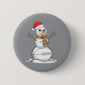 Grappige Sneeuwman Rugby Fan Kerstcadeau Mannen Vr Ronde Button 5,7 Cm