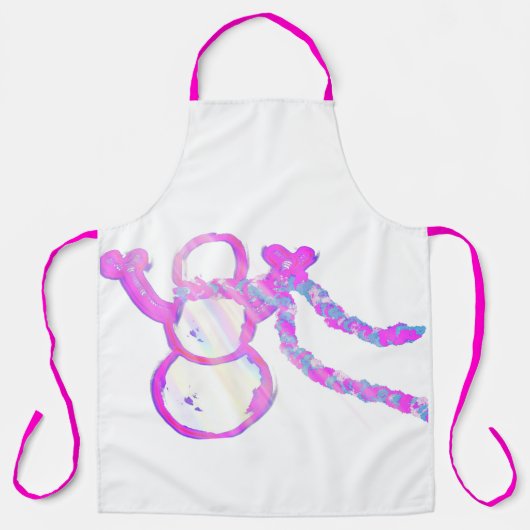 Grappige sneeuwman schort (Voorkant)