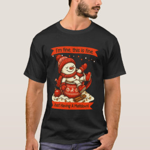 Grappige Sneeuwman Smelt Kerstvakantie Sneeuwman H T-shirt