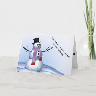 Grappige Sneeuwman Teen Winter Kaart