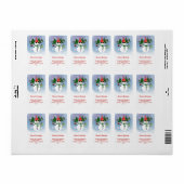 Grappige Sneeuwman Vakantie Retouradres Etiket (Full Sheet)