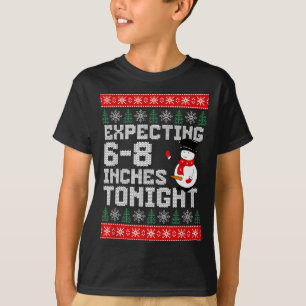 Grappige Sneeuwman Verwacht 15-20 Cm vanavond Volw T-shirt