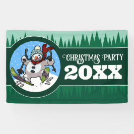 Grappige Sneeuwman Voeg het Jaar Toe Kerstfeest Ca Spandoek