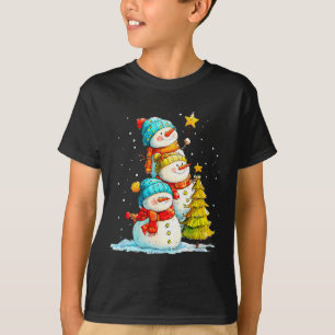 Grappige Sneeuwman Voor Vrouwen Mannen Kinderen Fa T-shirt