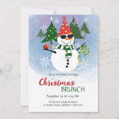 Grappige sneeuwman vrolijk en helder kerstfeest kaart (Voorkant)