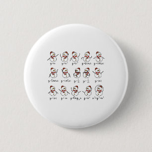 Grappige sneeuwman Wiskunde docent Kerst Ronde Button 5,7 Cm