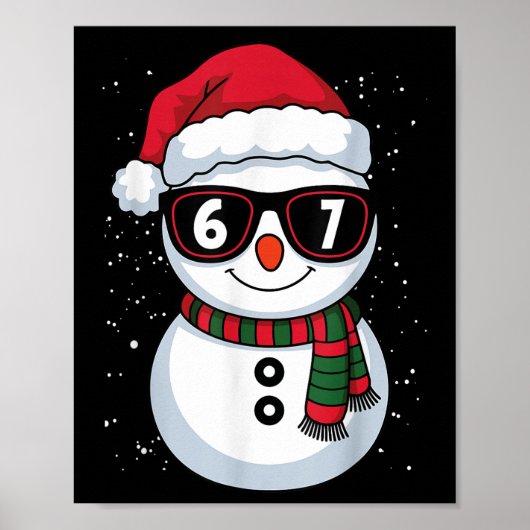 Grappige Sneeuwman Zes Zeven Kerstmis 67 Meme Gen  Poster (Voorkant)