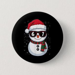 Grappige Sneeuwman Zes Zeven Kerstmis 67 Meme Gen  Ronde Button 5,7 Cm