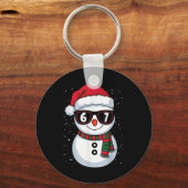 Grappige Sneeuwman Zes Zeven Kerstmis 67 Meme Gen Sleutelhanger (Voorkant)