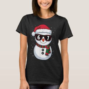 Grappige Sneeuwman Zes Zeven Kerstmis 67 Meme Gen T-shirt